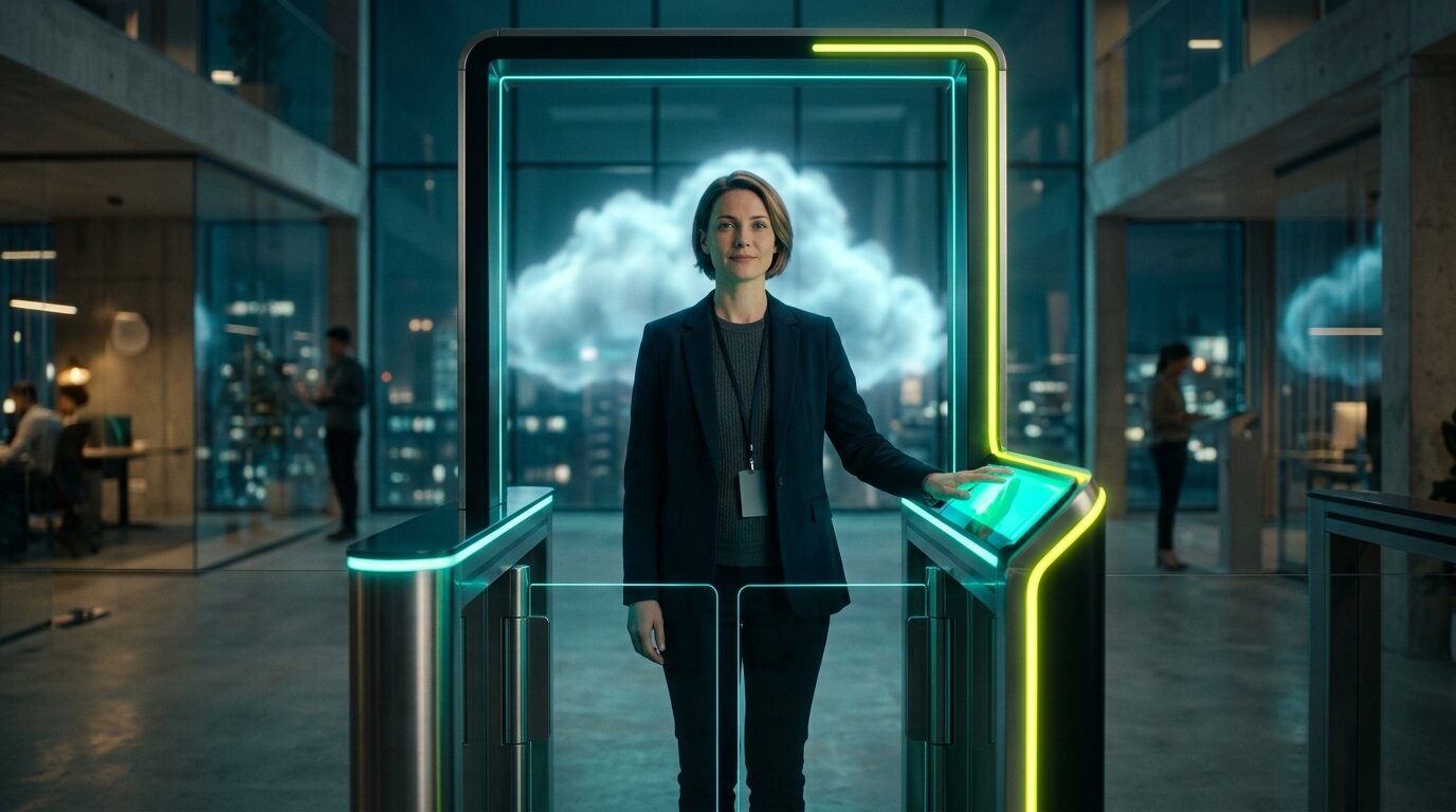 Zscaler Zero Trust: Nutzer greifen ueber einen zentralen Checkpoint sicher auf die Cloud zu